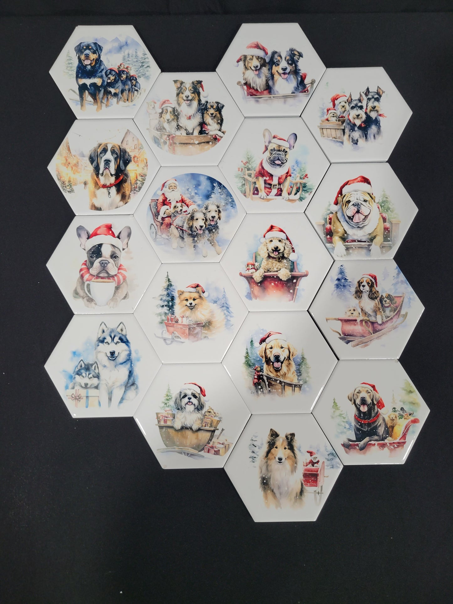 Christmas themed dog coasters 
