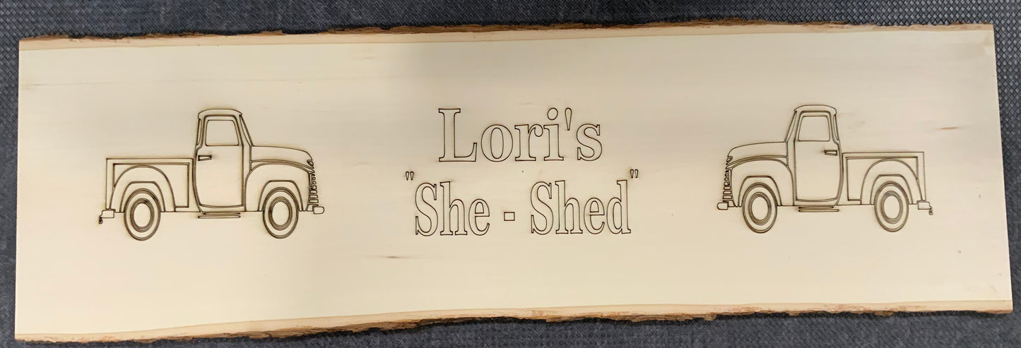 2” sign engraved with metal art