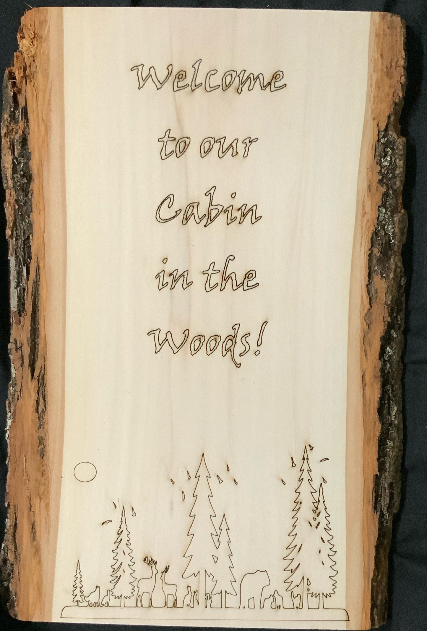 16’ engraved sign with metal art work
