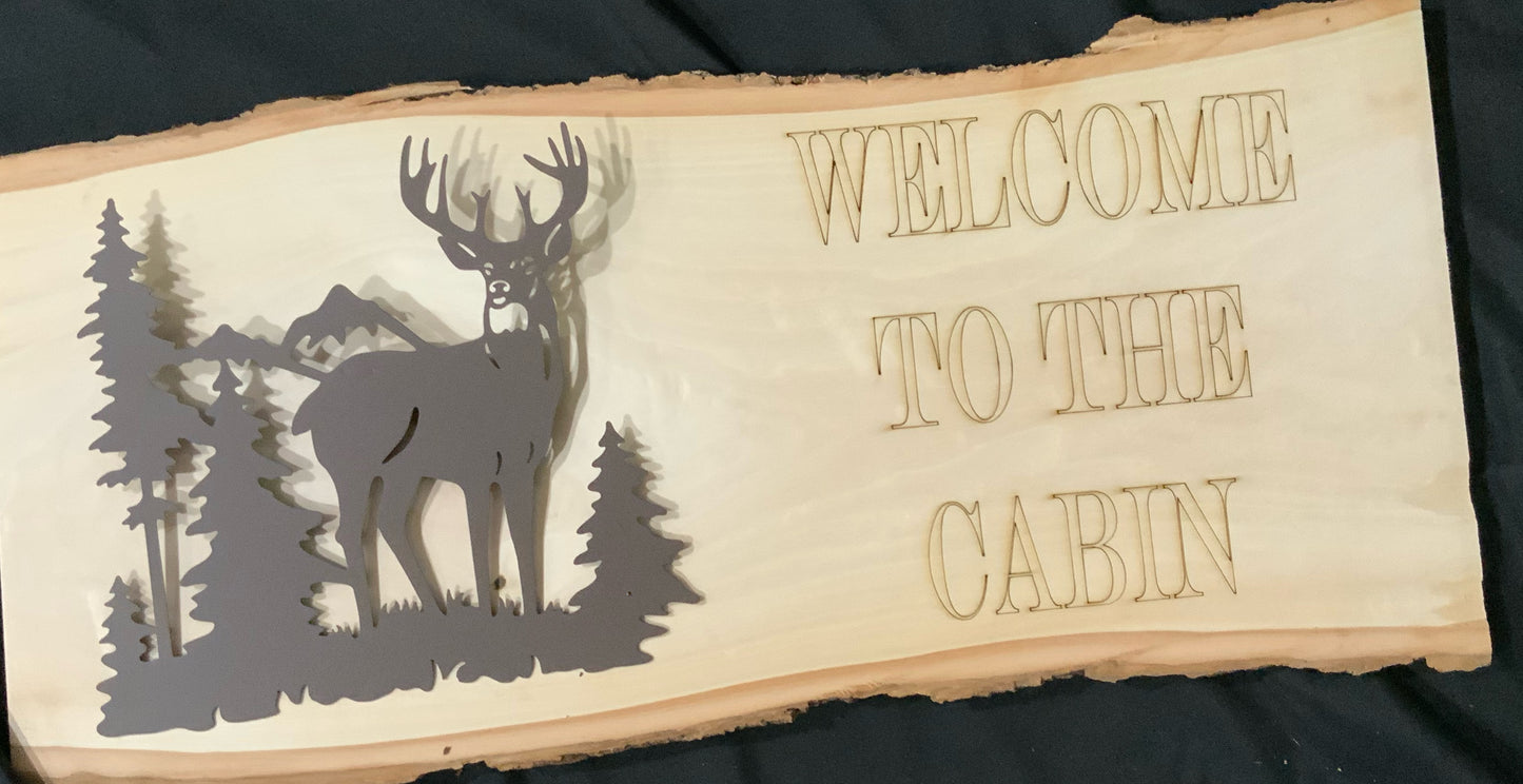 2” sign engraved with metal art