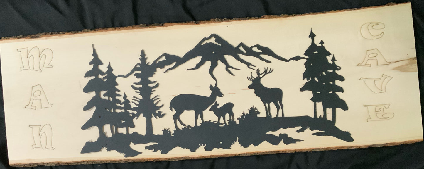 3” engraved with metal art work
