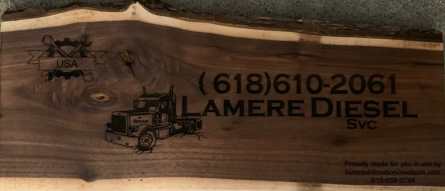 Personalized Black Walnut Sign